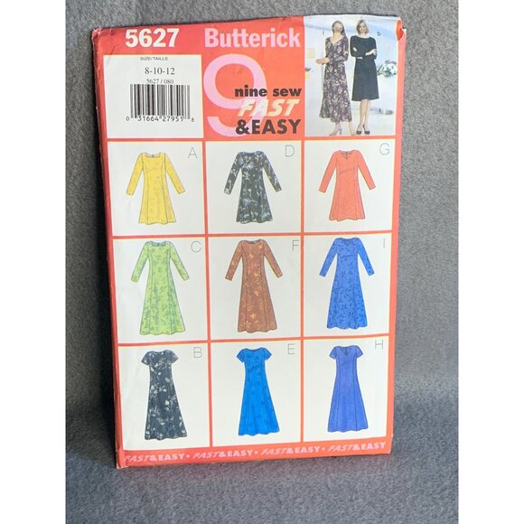 Butterick Misses Dress Sewing Pattern sz 8-12 5627 - uncut - Picture 1 of 3